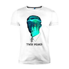 Мужская футболка премиум с принтом Twin Peaks в Курске, 92% хлопок, 8% лайкра | приталенный силуэт, круглый вырез ворота, длина до линии бедра, короткий рукав | арт | дейл купер | сериал | твин пикс | фильм