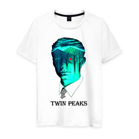Мужская футболка хлопок с принтом Twin Peaks в Курске, 100% хлопок | прямой крой, круглый вырез горловины, длина до линии бедер, слегка спущенное плечо. | арт | дейл купер | сериал | твин пикс | фильм