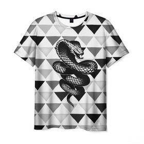 Мужская футболка 3D с принтом Snake в Курске, 100% полиэфир | прямой крой, круглый вырез горловины, длина до линии бедер | Тематика изображения на принте: 3d | snake | животные | змея | ползучие | хладнокровные | чешуя