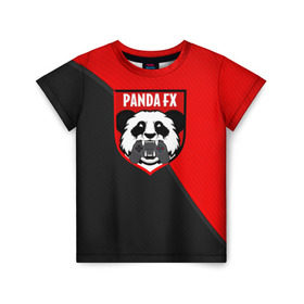 Детская футболка 3D с принтом PandafxTM в Курске, 100% гипоаллергенный полиэфир | прямой крой, круглый вырез горловины, длина до линии бедер, чуть спущенное плечо, ткань немного тянется | 7f united | fifa | pandafx | панда