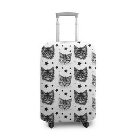 Чехол для чемодана 3D с принтом Котики в Курске, 86% полиэфир, 14% спандекс | двустороннее нанесение принта, прорези для ручек и колес | звезды | кот | котенок | котик | котики | котята | кошка | орнамент | узор