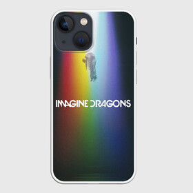 Чехол для iPhone 13 mini с принтом Imagine Dragons в Курске,  |  | Тематика изображения на принте: demons | evolve | mirrors | radioactive | драконы | космос | музыка | нло | ночь | поп | радуга | рок | свет