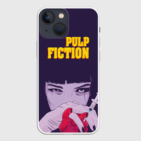 Чехол для iPhone 13 mini с принтом Бульварное чтиво в Курске,  |  | pulp fiction | адреналин | криминальное чтиво | миа уоллес | мия | сердце | укол