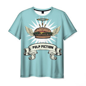 Мужская футболка 3D с принтом Четвертьфунтовый чизбургер в Курске, 100% полиэфир | прямой крой, круглый вырез горловины, длина до линии бедер | Тематика изображения на принте: big kahuna | pulp fiction | винсент вега | гамбургер | джулс виннфилд | криминальное чтиво