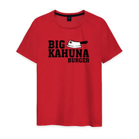 Мужская футболка хлопок с принтом Big Kahuna в Курске, 100% хлопок | прямой крой, круглый вырез горловины, длина до линии бедер, слегка спущенное плечо. | pulp fiction | биг кахуна | бургер | винсент вега | гавайский бургер | джулс виннфилд