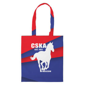 Сумка 3D повседневная с принтом CSKA est. 1911 в Курске, 100% полиэстер | Плотность: 200 г/м2; Размер: 34×35 см; Высота лямок: 30 см | армейцы | болельщик | кони | красно синие | фанат | футбол | футболист | цска