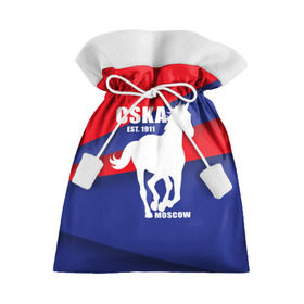 Подарочный 3D мешок с принтом CSKA est. 1911 в Курске, 100% полиэстер | Размер: 29*39 см | армейцы | болельщик | кони | красно синие | фанат | футбол | футболист | цска