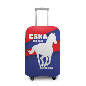Чехол для чемодана 3D с принтом CSKA est. 1911 в Курске, 86% полиэфир, 14% спандекс | двустороннее нанесение принта, прорези для ручек и колес | армейцы | болельщик | кони | красно синие | фанат | футбол | футболист | цска