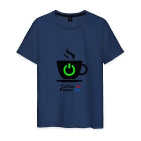 Мужская футболка хлопок с принтом Кофе это сила в Курске, 100% хлопок | прямой крой, круглый вырез горловины, длина до линии бедер, слегка спущенное плечо. | coffee | power | заряд | кофе | мощность | сила