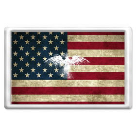 Магнит 45*70 с принтом Флаг США с белым орлом в Курске, Пластик | Размер: 78*52 мм; Размер печати: 70*45 | usa | америка | американец | америки | звездно полосатый | необычный | нью йорк | орел | соединенные | сша | флаг | штаты | янки