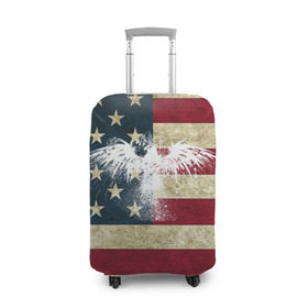 Чехол для чемодана 3D с принтом Флаг США с белым орлом в Курске, 86% полиэфир, 14% спандекс | двустороннее нанесение принта, прорези для ручек и колес | usa | америка | американец | америки | звездно полосатый | необычный | нью йорк | орел | соединенные | сша | флаг | штаты | янки
