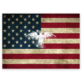 Поздравительная открытка с принтом Флаг США с белым орлом в Курске, 100% бумага | плотность бумаги 280 г/м2, матовая, на обратной стороне линовка и место для марки
 | Тематика изображения на принте: usa | америка | американец | америки | звездно полосатый | необычный | нью йорк | орел | соединенные | сша | флаг | штаты | янки