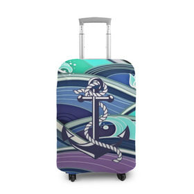 Чехол для чемодана 3D с принтом Моряк в Курске, 86% полиэфир, 14% спандекс | двустороннее нанесение принта, прорези для ручек и колес | blue | брызги | вмф | вода | военный | волны | капли | море | океан