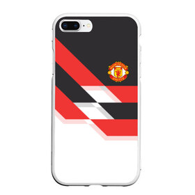 Чехол для iPhone 7Plus/8 Plus матовый с принтом Manchester United - Stripe в Курске, Силикон | Область печати: задняя сторона чехла, без боковых панелей | manchester united | stripe | манчестер юнайтед | футбол