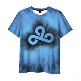 Мужская футболка 3D с принтом Team Cloud9 в Курске, 100% полиэфир | прямой крой, круглый вырез горловины, длина до линии бедер | cloud9 | csgo | dota. cs | dota2 | team cloud9 | дота | киберспорт | клауд9 | кс | ксго | облака