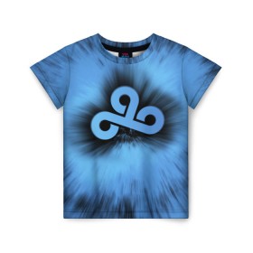 Детская футболка 3D с принтом Team Cloud9 в Курске, 100% гипоаллергенный полиэфир | прямой крой, круглый вырез горловины, длина до линии бедер, чуть спущенное плечо, ткань немного тянется | cloud9 | csgo | dota. cs | dota2 | team cloud9 | дота | киберспорт | клауд9 | кс | ксго | облака
