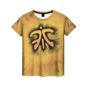 Женская футболка 3D с принтом Team Fnatic в Курске, 100% полиэфир ( синтетическое хлопкоподобное полотно) | прямой крой, круглый вырез горловины, длина до линии бедер | cs | csgo | dota | dota 2 | fnatic | team fnatic | дота | киберспорт | кс | фнатики