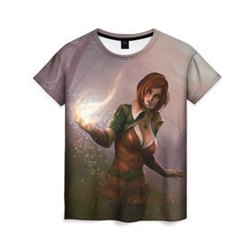 Женская футболка 3D с принтом Triss в Курске, 100% полиэфир ( синтетическое хлопкоподобное полотно) | прямой крой, круглый вырез горловины, длина до линии бедер | witcher | ведьмак | витчер | геральд