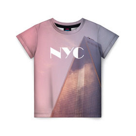 Детская футболка 3D с принтом New York в Курске, 100% гипоаллергенный полиэфир | прямой крой, круглый вырез горловины, длина до линии бедер, чуть спущенное плечо, ткань немного тянется | new york | ny | nyc | york | йорк | нью | нью йорк | ретро