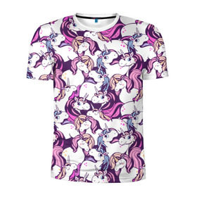 Мужская футболка 3D спортивная с принтом unicorn в Курске, 100% полиэстер с улучшенными характеристиками | приталенный силуэт, круглая горловина, широкие плечи, сужается к линии бедра | Тематика изображения на принте: horse | mlp | pony | unicorn | единорог | лошадь | пони