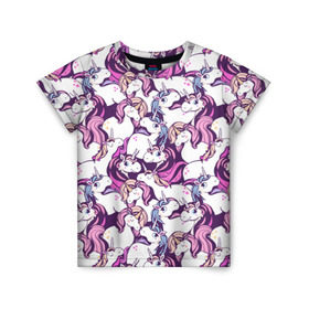Детская футболка 3D с принтом unicorn в Курске, 100% гипоаллергенный полиэфир | прямой крой, круглый вырез горловины, длина до линии бедер, чуть спущенное плечо, ткань немного тянется | horse | mlp | pony | unicorn | единорог | лошадь | пони
