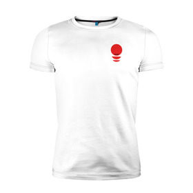 Мужская футболка премиум с принтом Japanese Red в Курске, 92% хлопок, 8% лайкра | приталенный силуэт, круглый вырез ворота, длина до линии бедра, короткий рукав | 