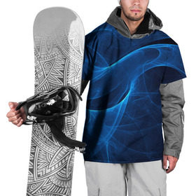 Накидка на куртку 3D с принтом Дым в Курске, 100% полиэстер |  | волна | лазер | луч | пламя | синий