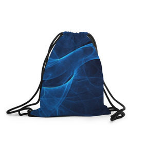 Рюкзак-мешок 3D с принтом Дым в Курске, 100% полиэстер | плотность ткани — 200 г/м2, размер — 35 х 45 см; лямки — толстые шнурки, застежка на шнуровке, без карманов и подкладки | волна | лазер | луч | пламя | синий