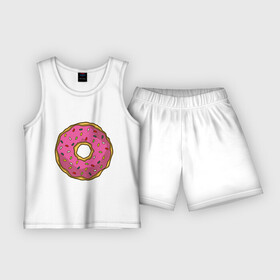 Детская пижама с шортами хлопок с принтом Пончик в Курске,  |  | bart | homer | simpsons | барт | гомер | еда | мульт | мультфильм | пончик | симпсоны | спрингфилд