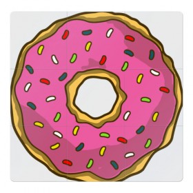 Магнитный плакат 3Х3 с принтом Пончик в Курске, Полимерный материал с магнитным слоем | 9 деталей размером 9*9 см | bart | homer | simpsons | барт | гомер | еда | мульт | мультфильм | пончик | симпсоны | спрингфилд