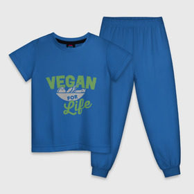 Детская пижама хлопок с принтом Vegan for Life в Курске, 100% хлопок |  брюки и футболка прямого кроя, без карманов, на брюках мягкая резинка на поясе и по низу штанин
 | green | vegan | yoga | веган | вегетарианец | вегетарианство | витамины | здоровье | зеленый | зож | йога | овощи | фрукты