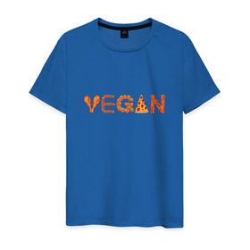 Мужская футболка хлопок с принтом Vegan в Курске, 100% хлопок | прямой крой, круглый вырез горловины, длина до линии бедер, слегка спущенное плечо. | green | vegan | yoga | бекон | веган | вегетарианец | вегетарианство | витамины | здоровье | зеленый | зож | йога | овощи | фрукты