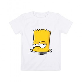 Детская футболка хлопок с принтом Bart в Курске, 100% хлопок | круглый вырез горловины, полуприлегающий силуэт, длина до линии бедер | bart | boy | homer | simpsons | барт | гомер | мальчик | мультфильм | симпсон | симпсоны | спрингфилд