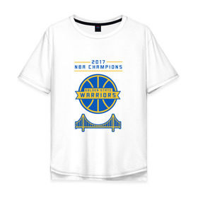 Мужская футболка хлопок Oversize с принтом Golden State Champions в Курске, 100% хлопок | свободный крой, круглый ворот, “спинка” длиннее передней части | basketball | golden state | nba | warriors | баскетбол | голден стейт | нба | спорт | уорриорз