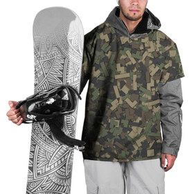 Накидка на куртку 3D с принтом Камуфляж - тетрис в Курске, 100% полиэстер |  | Тематика изображения на принте: pixel | tetris | геометрия | игра | милитраи | паттерн | ретро | фигуры | хаки