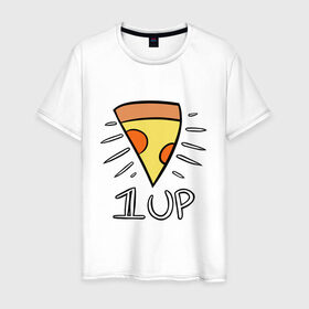 Мужская футболка хлопок с принтом Pizza Life в Курске, 100% хлопок | прямой крой, круглый вырез горловины, длина до линии бедер, слегка спущенное плечо. | Тематика изображения на принте: dendy | food | game | italy | life | mario | pizza | еда | жизнь | игра | италия | пицца | пища | повар | приставка