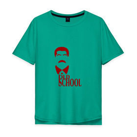 Мужская футболка хлопок Oversize с принтом Сталин старая школа в Курске, 100% хлопок | свободный крой, круглый ворот, “спинка” длиннее передней части | old | school | коммунизм | портрет | ретро | советский | союз | ссср | сталин | старая | усы | школа