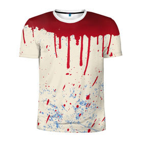 Мужская футболка 3D спортивная с принтом Кровь в Курске, 100% полиэстер с улучшенными характеристиками | приталенный силуэт, круглая горловина, широкие плечи, сужается к линии бедра | 3d | арт | краска | кровь | прикольные | цветные