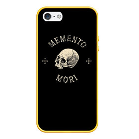 Чехол для iPhone 5/5S матовый с принтом Memento Mori в Курске, Силикон | Область печати: задняя сторона чехла, без боковых панелей | death | skull | кости | цитата