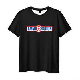 Мужская футболка 3D с принтом AMMU-NATION в Курске, 100% полиэфир | прямой крой, круглый вырез горловины, длина до линии бедер | ammunation | auto | dead | grand | gta | gta5 | red | redemption | theft | гта