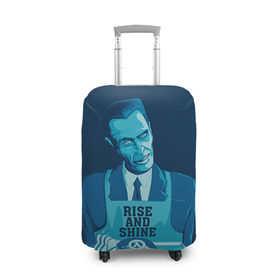 Чехол для чемодана 3D с принтом G-Man в Курске, 86% полиэфир, 14% спандекс | двустороннее нанесение принта, прорези для ручек и колес | g man | half life | hl2