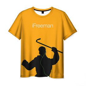 Мужская футболка 3D с принтом iFreeman в Курске, 100% полиэфир | прямой крой, круглый вырез горловины, длина до линии бедер | freeman | gordon | half | halflife | hl | life | гордон | лайф | фримен | халва | халф | халфлайф | халява