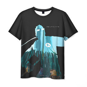 Мужская футболка 3D с принтом Half-Life в Курске, 100% полиэфир | прямой крой, круглый вырез горловины, длина до линии бедер | freeman | gordon | half | halflife | hl | life | гордон | лайф | фримен | халва | халф | халфлайф | халява