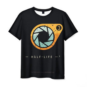 Мужская футболка 3D с принтом Half-Life 3 в Курске, 100% полиэфир | прямой крой, круглый вырез горловины, длина до линии бедер | freeman | gordon | half | halflife | hl | life | гордон | лайф | фримен | халва | халф | халфлайф | халява