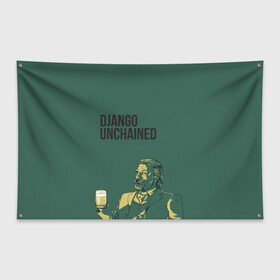 Флаг-баннер с принтом Доктор Шульц в Курске, 100% полиэстер | размер 67 х 109 см, плотность ткани — 95 г/м2; по краям флага есть четыре люверса для крепления | django | dr. king schultz | unchained | вальц | джанго | квентин | кристоф | освобожденный | тарантино