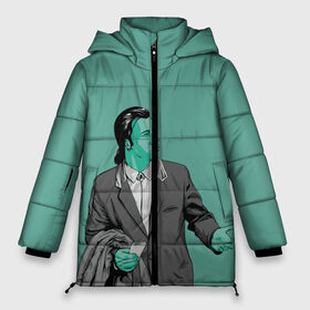Женская зимняя куртка 3D с принтом Недоумевающий Винсент в Курске, верх — 100% полиэстер; подкладка — 100% полиэстер; утеплитель — 100% полиэстер | длина ниже бедра, силуэт Оверсайз. Есть воротник-стойка, отстегивающийся капюшон и ветрозащитная планка. 

Боковые карманы с листочкой на кнопках и внутренний карман на молнии | pulp fiction | винсент вега | квентин | криминальное чтиво | мия уоллес | тарантино