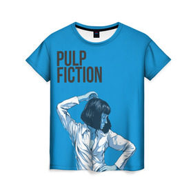 Женская футболка 3D с принтом Танцующая Мия в Курске, 100% полиэфир ( синтетическое хлопкоподобное полотно) | прямой крой, круглый вырез горловины, длина до линии бедер | pulp fiction | квентин | криминальное чтиво | мия уоллес | тарантино