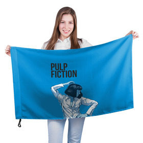 Флаг 3D с принтом Танцующая Мия в Курске, 100% полиэстер | плотность ткани — 95 г/м2, размер — 67 х 109 см. Принт наносится с одной стороны | pulp fiction | квентин | криминальное чтиво | мия уоллес | тарантино