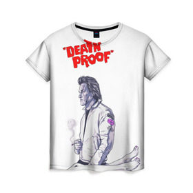 Женская футболка 3D с принтом Death proof в Курске, 100% полиэфир ( синтетическое хлопкоподобное полотно) | прямой крой, круглый вырез горловины, длина до линии бедер | stuntman mike | квентин | курт рассел | тарантино
