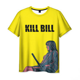 Мужская футболка 3D с принтом Убить Билла в Курске, 100% полиэфир | прямой крой, круглый вырез горловины, длина до линии бедер | kill bill | катана | квентин | меч | невеста | тарантино | ума турман